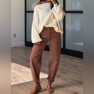 NEW Vervet Kate Barrel Leg Jeans Rust Brown color size 24
